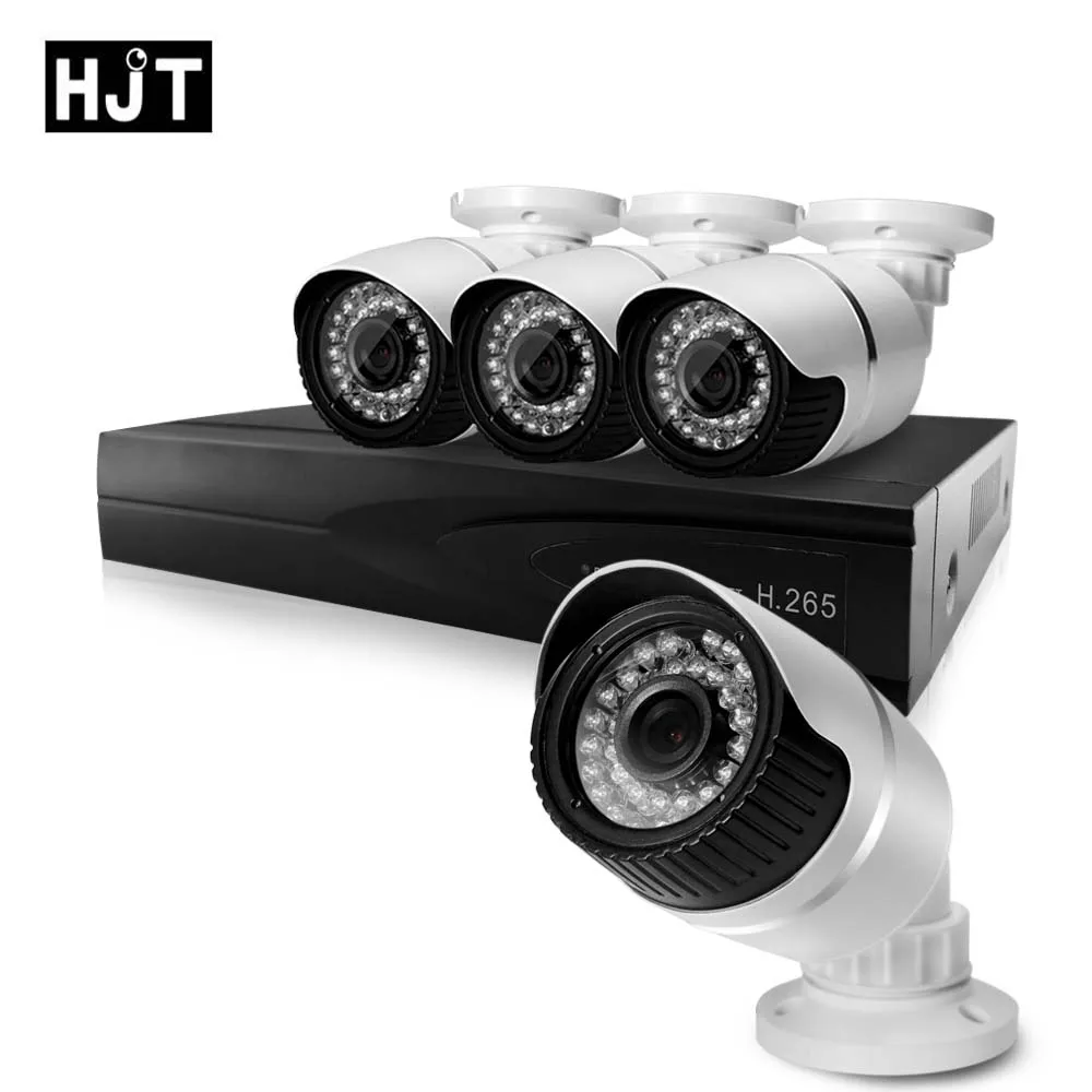 HJT 8CH NVR H.265 CCTV Системы 48 V POE 4CH 5.0MP комплект ip-камеры ИК Ночное видение сети P2P Onvif частный протокол удаленного просмотра