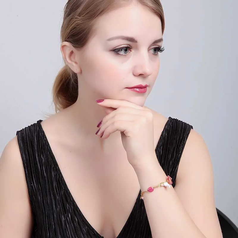 

2016 New Alice Series Enamel Rabbit Gold Really Plated Adjustable Bracelet Woman Charm Fashion Jewelry Free Shipping Aliexpress