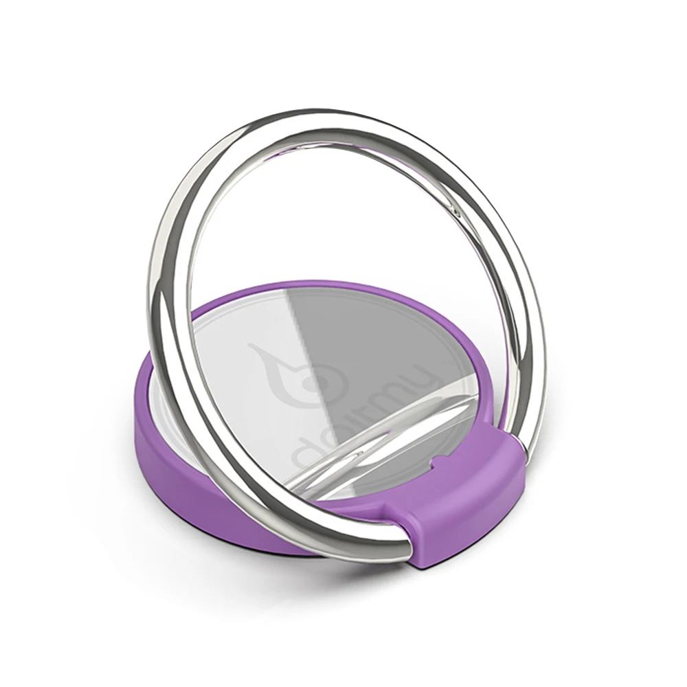 Вращающийся на 360 градусов креативный Круглый Многофункциональный Автомобильный держатель для телефона с кольцом и пряжкой, мобильный чехол для телефона, кронштейн для iphone - Цвет: purple with logo