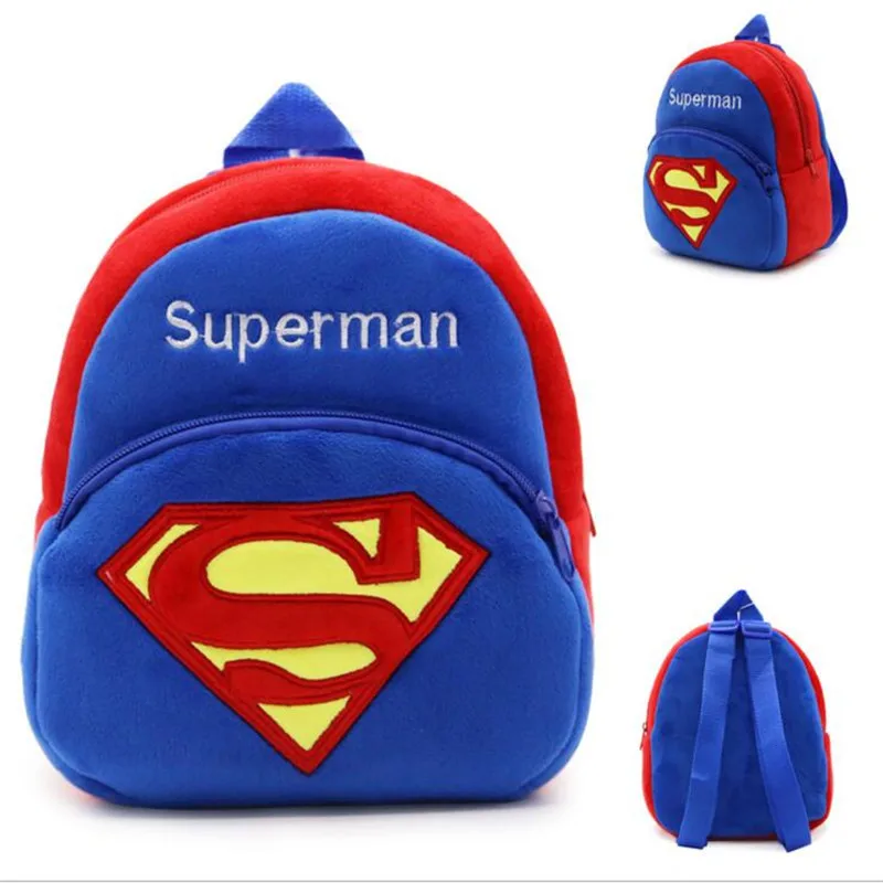 Прекрасный супергерой Человек-паук Бэтмен Железный человек Супермен плюшевый рюкзак для школы Студенческая сумка Детский подарок - Цвет: 2