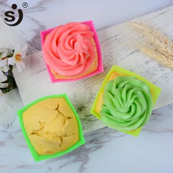 

SJ Nonstick Cup Square 6 Muffin Silicone Molds Pan Baking Cupcake Liners Mold Bakeware Cake Decorating Tools Kitchen Supplies