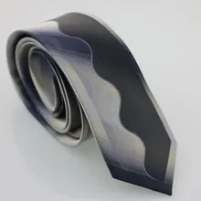 YIBEI Coachella человек модные галстуки тонкий жаккард Серебро Серый Черный Галстуки волна в полоску границы тканые узкий галстук на шею для свадьбы