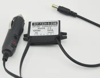 

Converter 12V24V Step Down 5V 5A 25W DC-DC Car Buck Power Module Voltage Regulator With Cigarette Lighter Plug To DC Waterproof