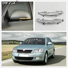 Светодиодный зеркало свет для Skoda Octavia A5 A6 2009 2010 2011 2012 2013 автомобилей Stying зеркало заднего вида светодиодный отложным воротником индикатор сигнала свет лампы