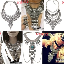 Muchos estilo de las ventas calientes de las mujeres vestido maxi vintage metal choker collar babero de la joyería declaración collares colgantes al por mayor