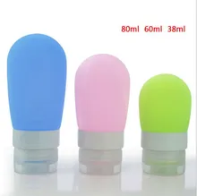 38ml 60ml 80ml Portable Bottle Empty Silicone Travel Packing Press Bottle For Lotion Shampoo Bath Container
