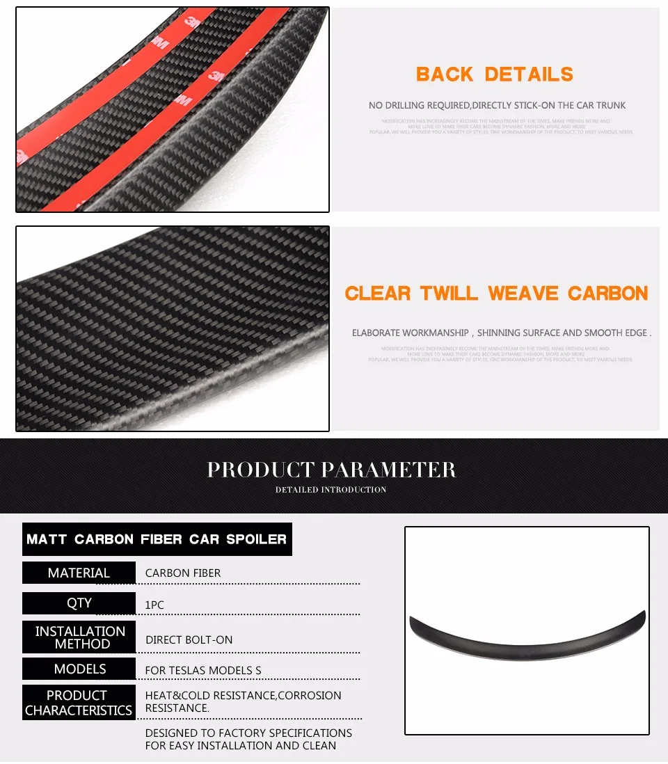 Углеродное волокно матовый черный задний спойлер багажника заднее крыло губы для Тесла S база Седан 4 двери 2012- стайлинга автомобилей