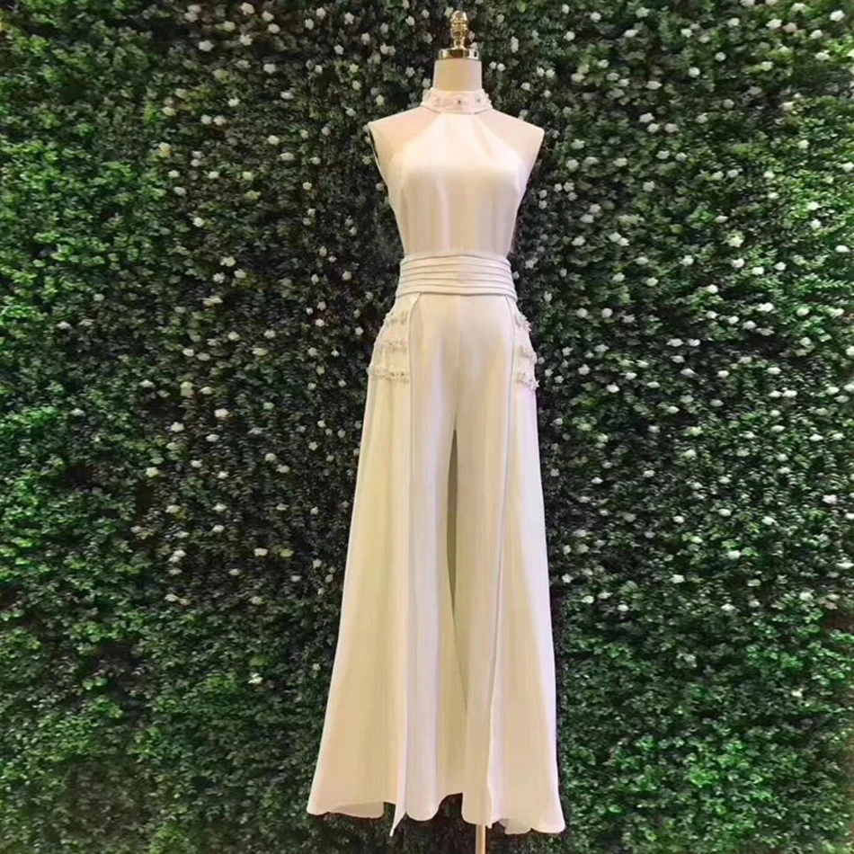 

Women's High Waist Wide Legs Jumpsuit Sleeveless Backless Slim Bodycon Jumpsuit 2019 New Summer Party Work Street Jumpsuit