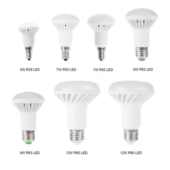 

4 packs E14 Led Light Led Bulbs 5W 7W 9W 12W R39 R50 R63 R80 LED Globe Light Mushroom Bulb E14 E27 Base Socket AC220V
