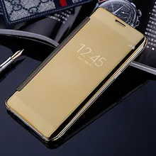 S6 S7 умный зеркальный чехол для samsung Galaxy S5 S6 S7Edge Plus чехол для телефона с прозрачным окошком УФ кожа+ пластиковая задняя крышка чехол