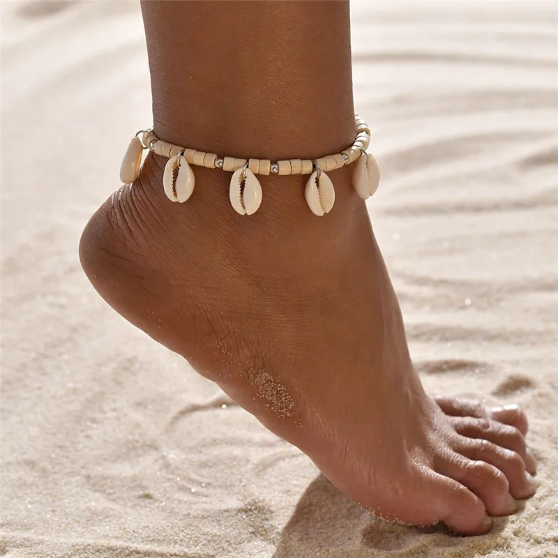 LETAPI натуральный Корпус Раковины ножной шнур-браслет для женщин ноги ювелирные изделия Летний пляж босиком браслет лодыжки на ноги для женщин - Окраска металла: 50241