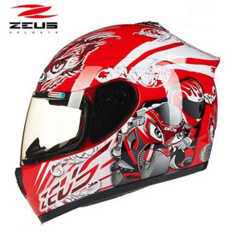 

Red locomotive hand ZEUS Full face Motorcycle Helmets for women and men Cross-country motorbike racing helmet size M L XL XXL