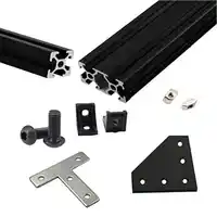 Black/Silve BLV mgn Cube Frame Extrusion Kit w/Nuts Screw Angle Brackets F/ CR10 665mm Z height