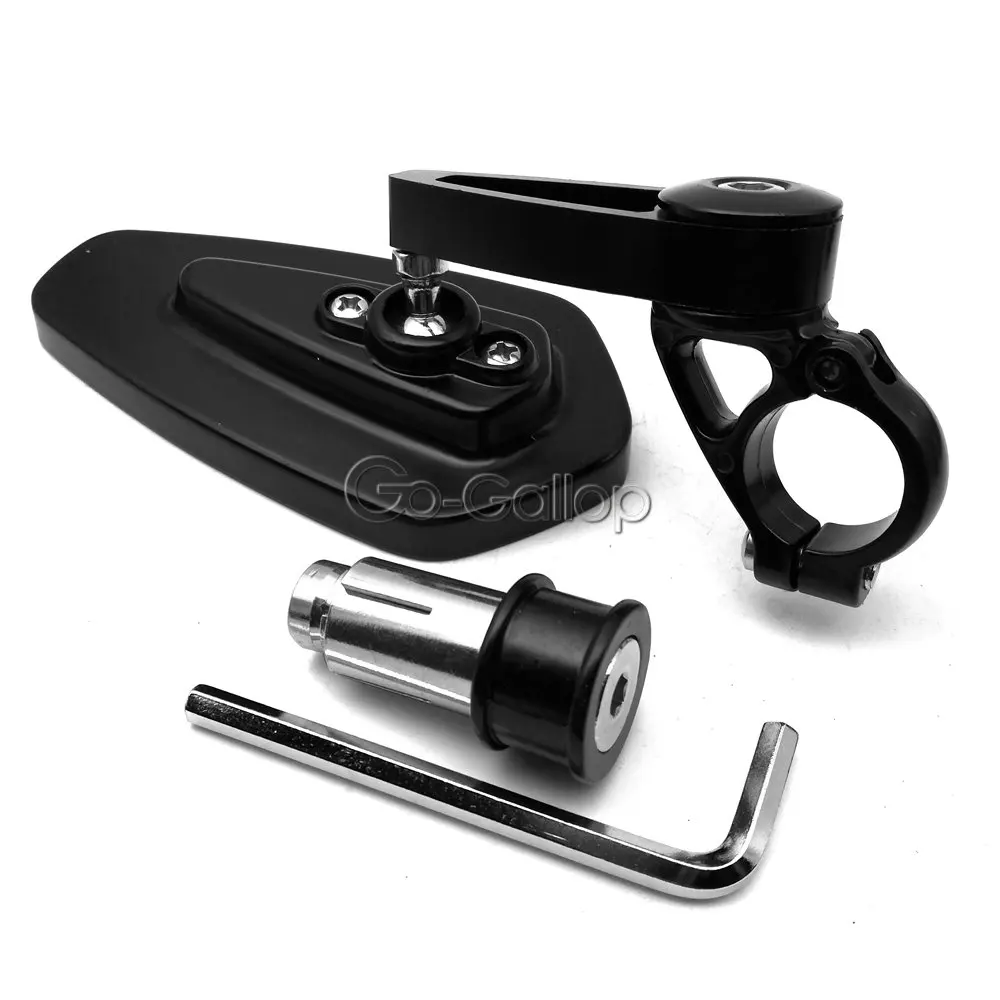 7/8" 22mm Aluminum Motorcycle Bar End Rearview Mirrors For Honda Suzuki Yamaha Scooters Cafe Racer Cruiser Street Bike