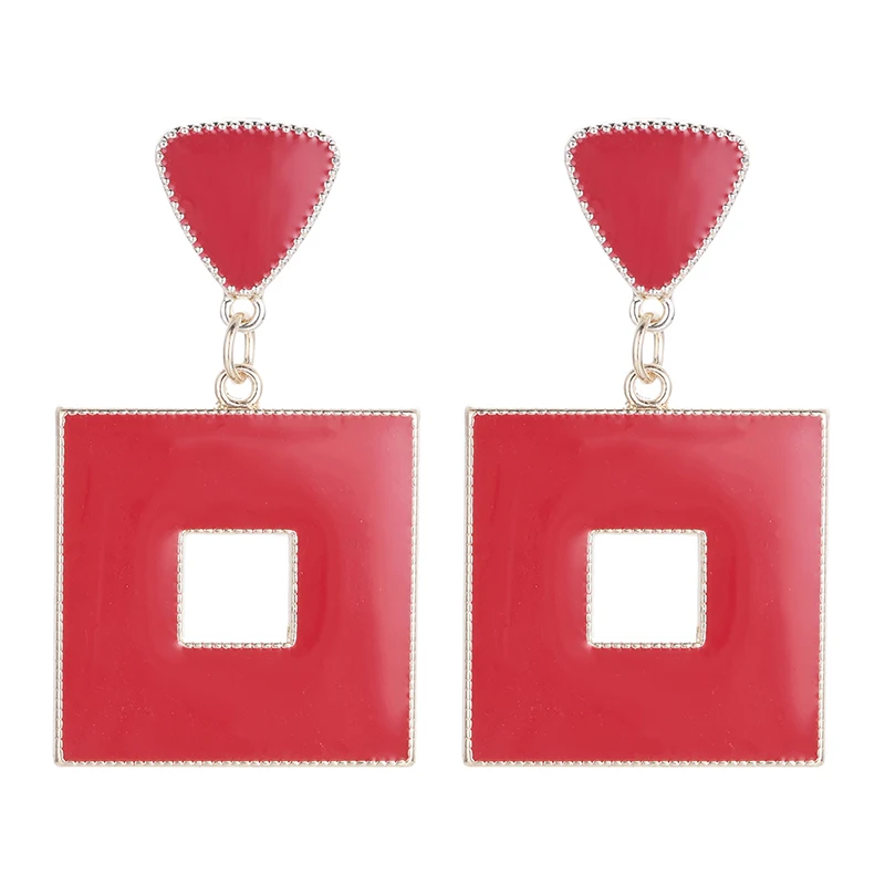 

Earing Brincos Bohemian New Fashionstuds Acrylic Acetate Earrings Geometric Pattern Temperament Woman Ear Studs Gift Wholesale
