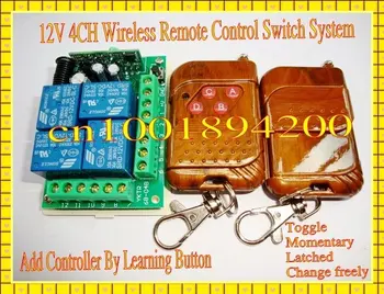 

200M 4CH 4Relay 12V wireless remote control switch system1 receiver&2transmitter Momentary/Toggle/Latched/Toggle&Momentary
