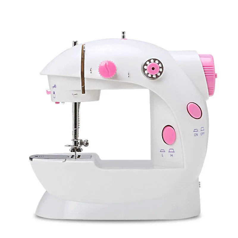 

Mini Hand Foot Overlock Motor Sewing Machine Dual Speed Portable Mini Electric Pedal Double Threads Rewind Swing Machines