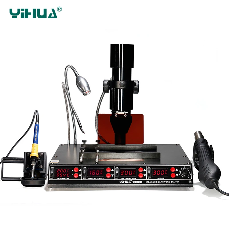 YIHUA 1000B BGA паяльная станция 4 в 1 инфракрасной паяльной станции SMD горячий воздушный
