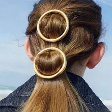 Modern Vintage Woman Hair Accessories Vintage Round Hair Clip Pin Metal Geometric Headdress Circle Hairgrip Girls Holder Jewelry