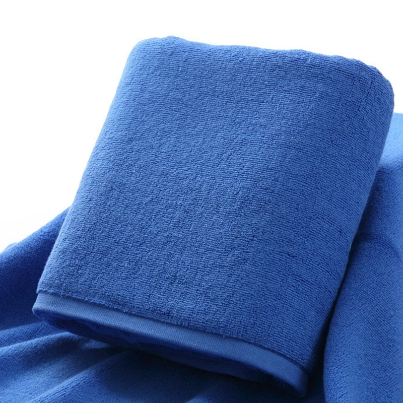 Полотенце банное однотонное синее 100% хлопок быстросохнущее|sport towel|bath towelhotel bath towel