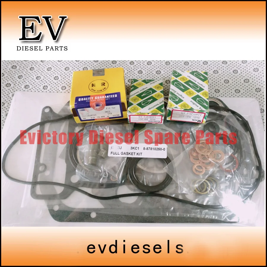 

For Isuzu 3KC2 engine rebuild kit piston ring+full cylinder head gasket and crankshaft&con rod bearing