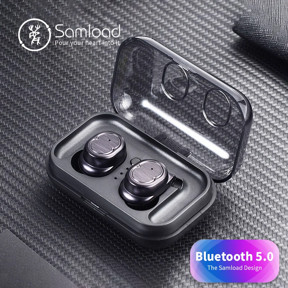 

Samload Running Wireless Headphones Bluetooth 5.0 Earphone in ear Stereo earbud with Charging box For iPhone 7s 8 headset Xiaomi