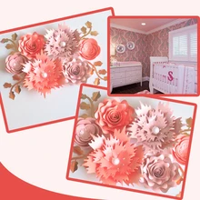 Ручной работы cardсток роза DIY бумажные цветы листья набор для свадьбы и события декорации детской стены деко видео обучающие материалы