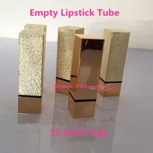50 шт./лот Горячие Золото матовая пустой Губная помада, звезда и губы Форма Lip stick Трубки роскошный золотой Губная помада контейнер 12.1 мм упаковки чашки