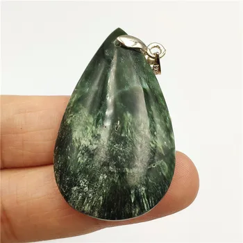 

Natural Green Seraphinite Necklace Pendant Stone 41x25x8mm Women Water Drop Crystal Lucky Anniversary Love Gift Pendant AAAAA