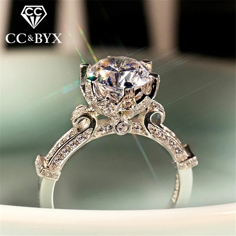 

CC 925 Silver Vintage Rings For Women Charms Jewelry White Gold Color Bridal Wedding Jewelry Engagement Ring Accessories Bijoux