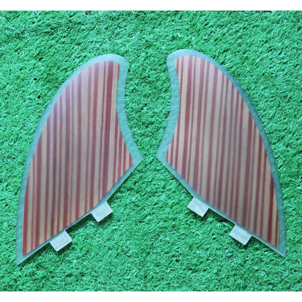 Novo estilo 2 pçs pçs set folheado de madeira fcs quilha aletas