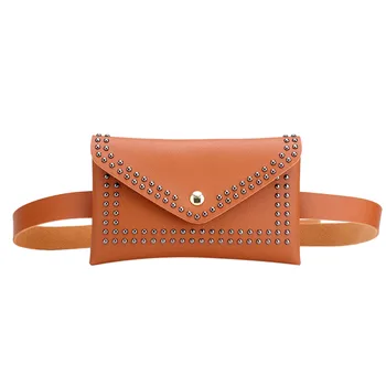 

Women's waist bag fbelt bag Hawcoar purse Rivets riñonera female coin phone chest bag Shoulder сумка пояс wallet banana bag T4