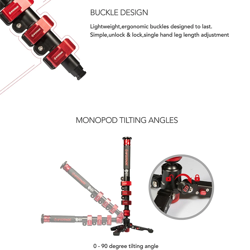 DIGITALFOTO iFootage COBRA 2 Portable professional Lightweight camera Monopod 120CM Carbon Fiber DS