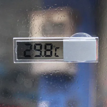 

Car Thermometer Osculum Type Celsius Fahrenheit LCD Digital Temperatures Meter Suction Cup For Indoor Outdoor DA