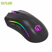 Delux M625 PMW3360 12000 DPI Wired USB Mouse Luminous Shining One-piece ABS Matt Appearance Mouse With Colorful RGB LED Light