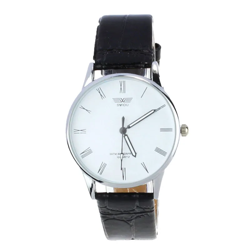 Модные мужские классические часы с римским номером, кварцевые наручные часы orologio uomo heren horloge zegarek mski relojes para hombre relgio - Цвет: Белый