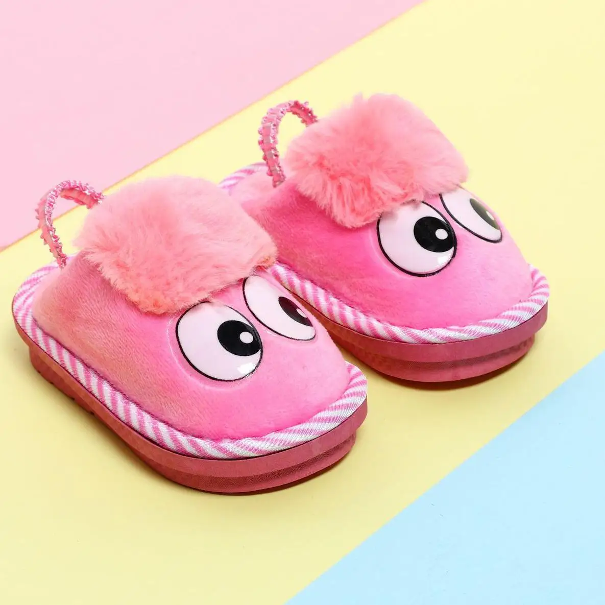 baratas Infantis Meninos Meninas Chinelos Chinelos Em Casa Inverno Quente Indoor Sapatos Macios Fundo Antiderrapante Calcanhar com Chinelos de Algodão Padrão Animal