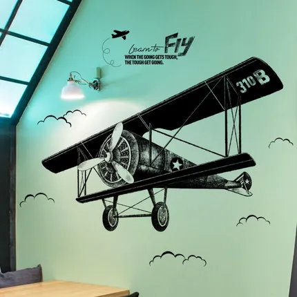

Creative Aircraft Vintage Poster Vinyl Wall Stickers DIY Modern Living Room Bedroom Home Decor Murals Wallpaper