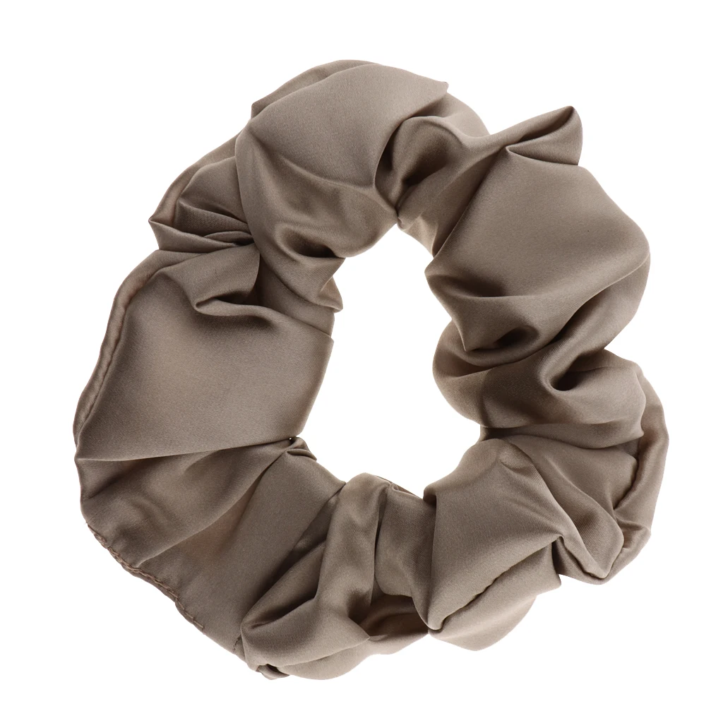 100% Silk Hair Scrunchies Elastic Hair Band Soft Bobble Hair Tie Ponytail Holder Hair Accessory for Women Ladies Girls