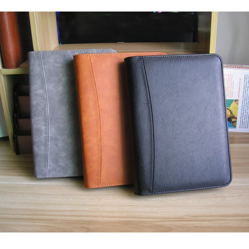 A5 spiral zipper faux leather travel journal agendas planner loose leaf weekly daily memo notebook ring binder pen gift 1312A