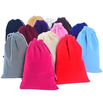買取 13 × 18 センチメートルベルベットバッグジュエリーポーチおもちゃ化粧品服包装結婚式の事パーティービーズ容器収納 3 個