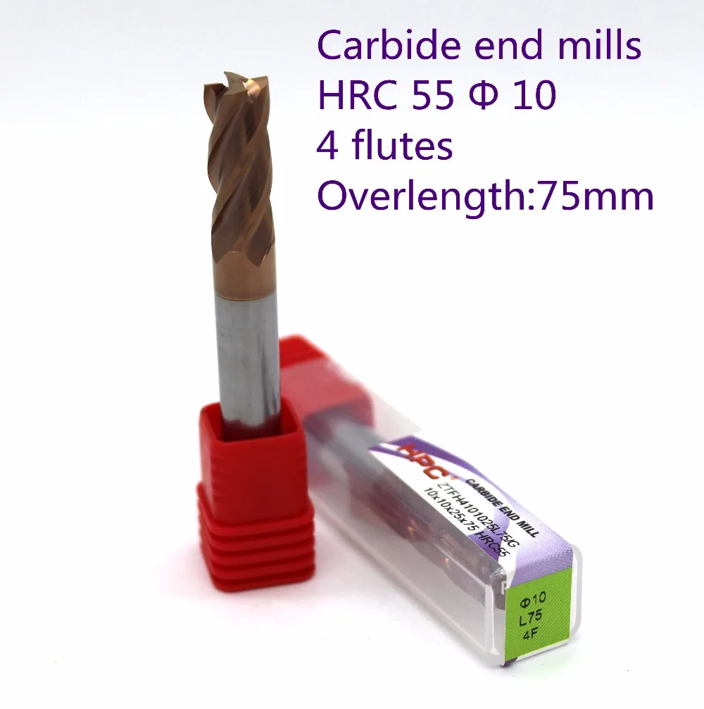 

10*10*25*75 of 4 flutes flat end mills carbide end milling tungsten knife CNC machine tool mill cutter