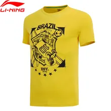 Li-Ning Мужская трендовая футболка из хлопка, Повседневная дышащая удобная спортивная футболка с подкладкой, топы AHSN183 MTS2774