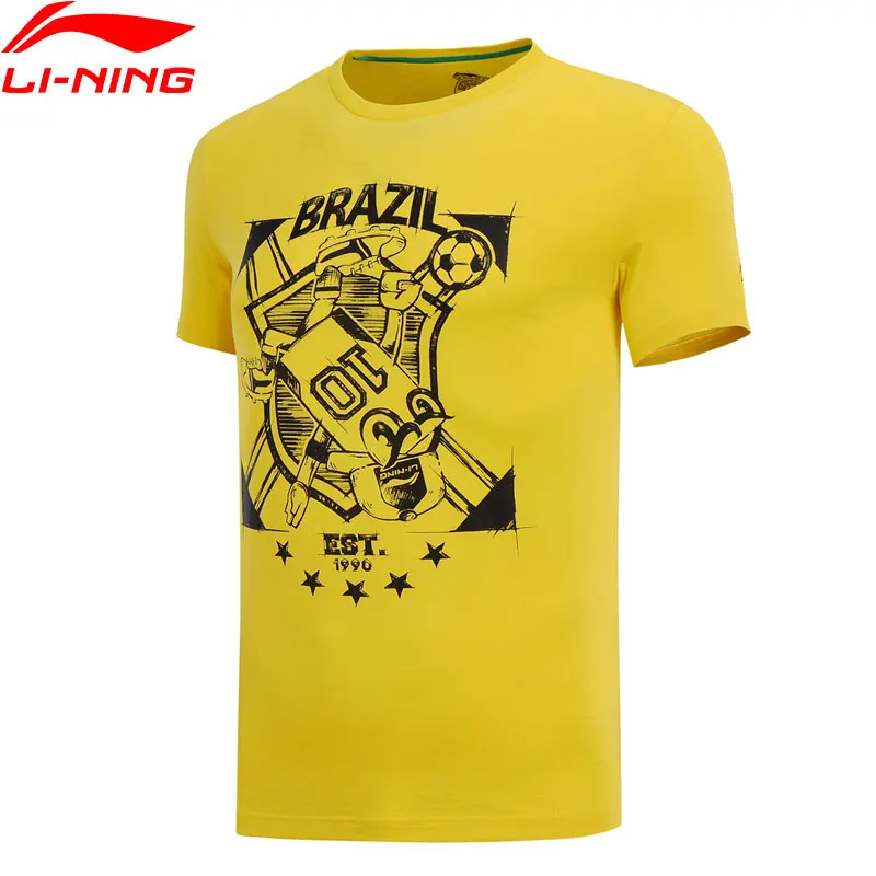 Мужская футболка с дышащей подкладкой 100% хлопок Стандартный крой Li Ning спортивный