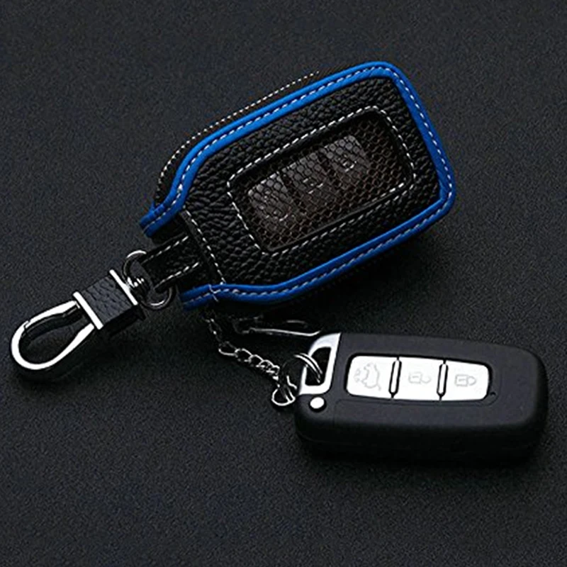 

Universal Leather Zipper Car Keys Fob Case Cover Protector Keychain Bag 13.5*5cm