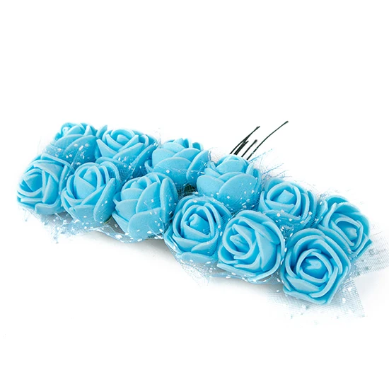 36/72/144 шт Пены Искусственный цветок розы для дома свадебное украшение из искусственных цветов для декора Скрапбукинг самодельный венок Подарочная коробка недорого букет - Цвет: Blue
