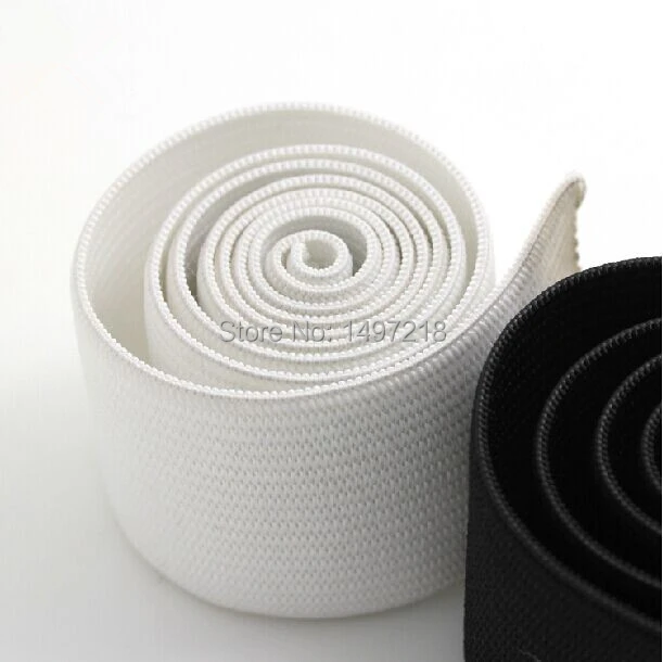

High Quality 25mm Width *10m length/roll Black, White Knitted Elastic Webbing Band Tape for Garment