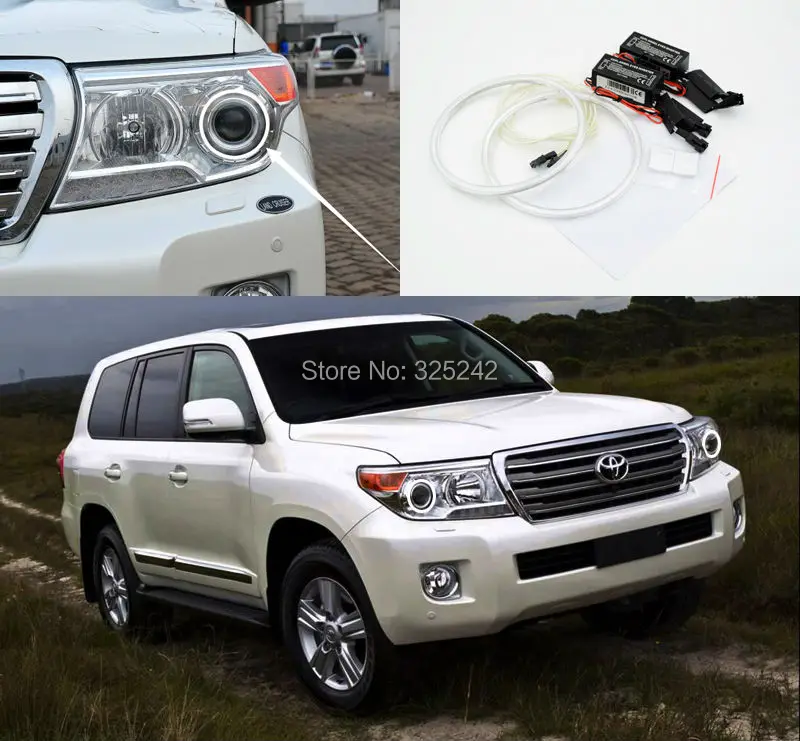

For TOYOTA LAND CRUISER 2013 2014 2015 XENON HEADLIGHT Excellent angel eyes Ultra bright illumination CCFL Angel Eyes kit