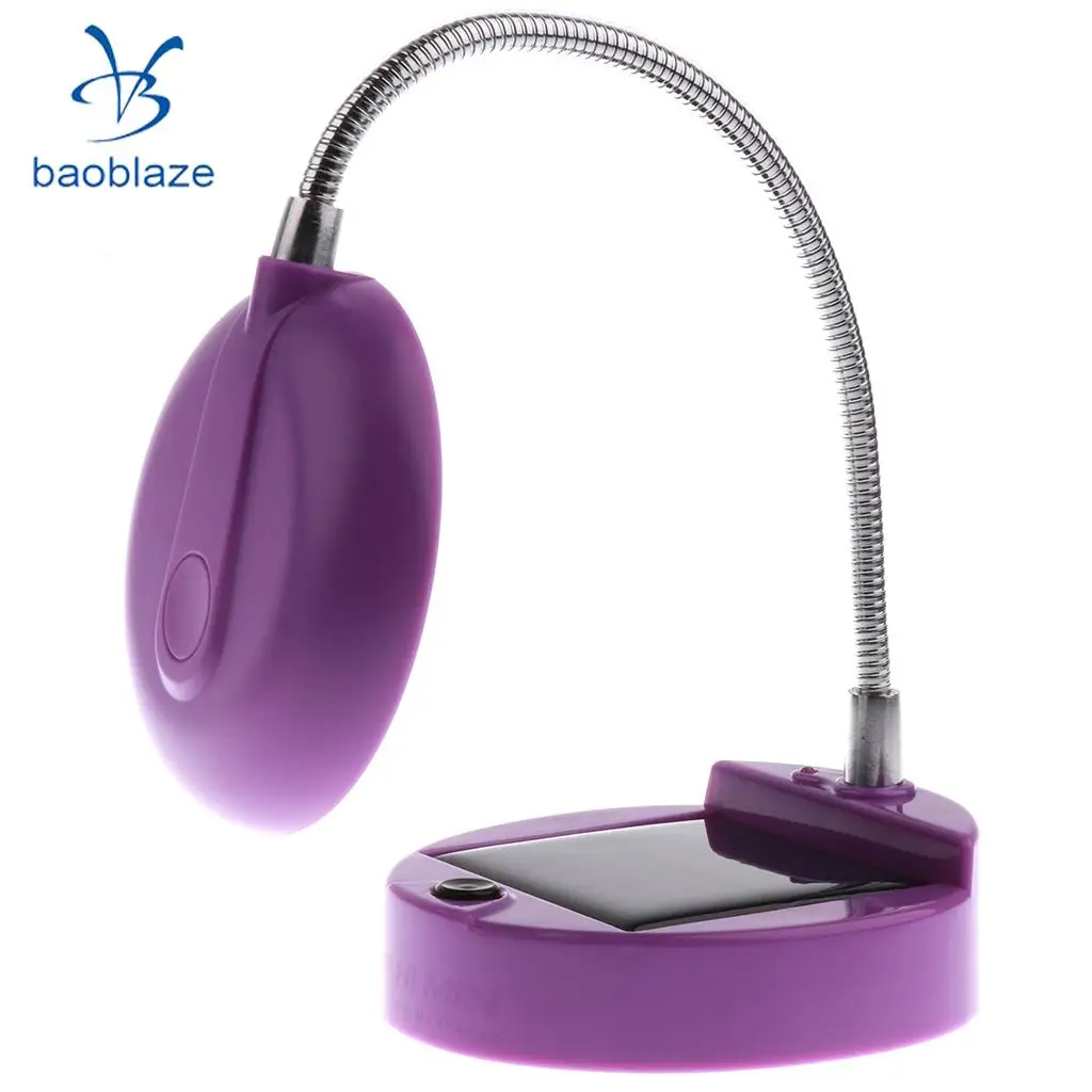 2 Pieces Flexible Gooseneck Style 8 LED Table Lamp Solar / USB Charger Purple