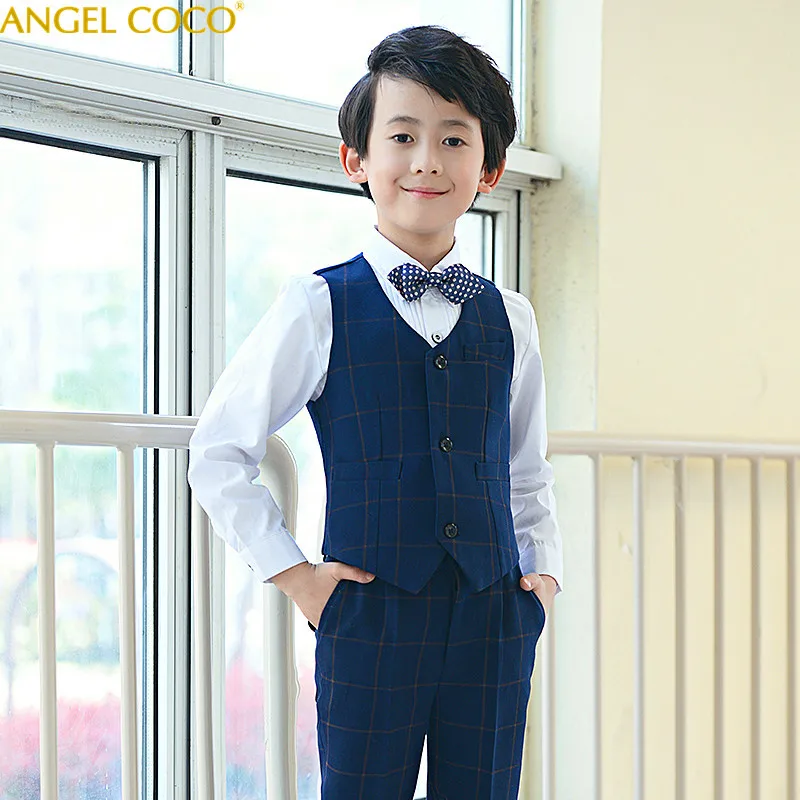 

Boys Blazer Suits for Weddings Children Vest+Shirts+Pants 3 pieces/set Costume for Marriage Kids Formal Blazer Clothes Garcon